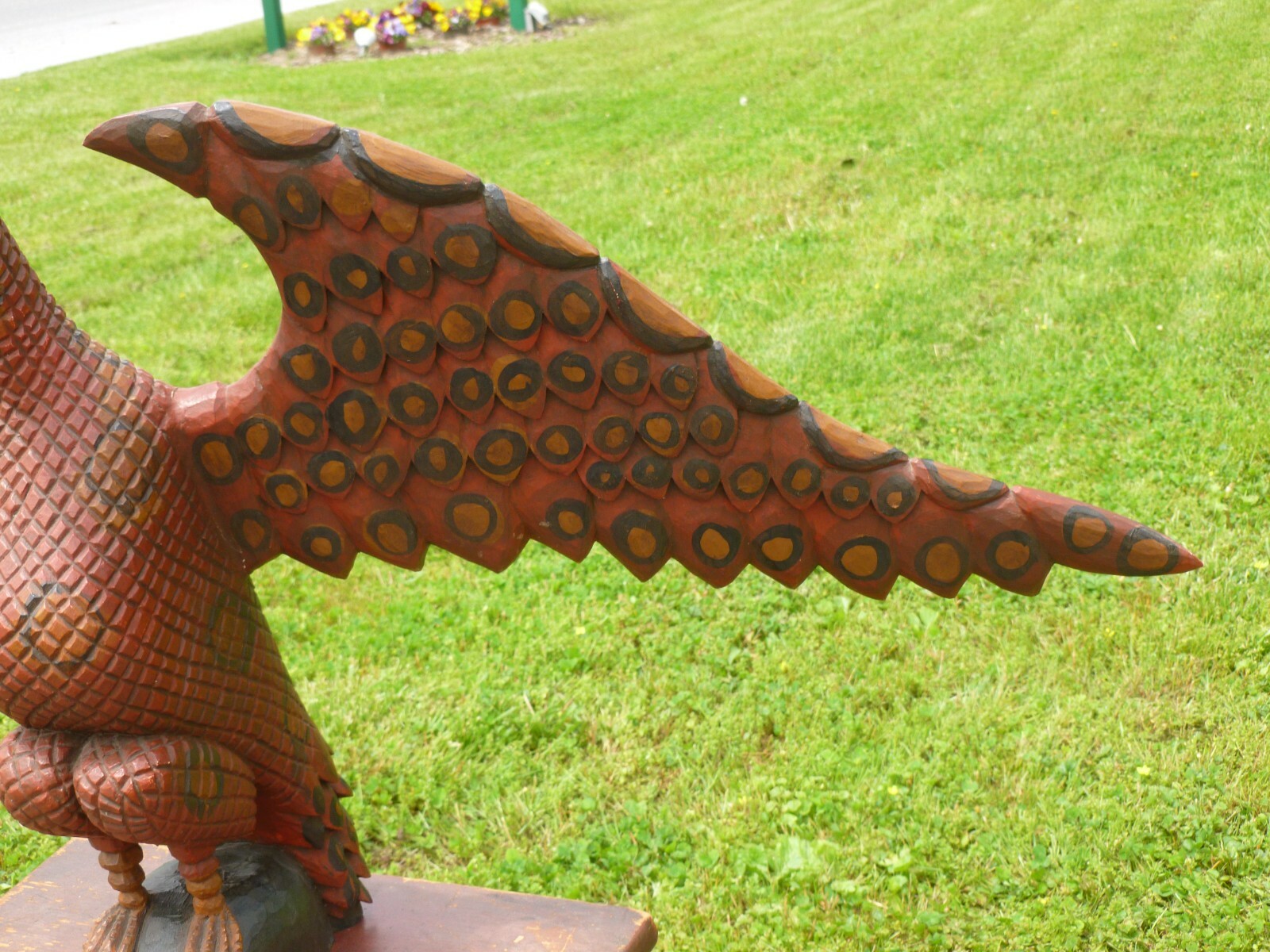 HUGE 1974 Daniel & Barbara Strawser Folk Art Carved Bird / Eagle