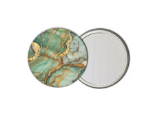 Pocket Mirror Compact Makeup Cosmetic Handbag - Gift for her - Green Marble