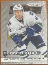 2013-14 Panini Prizm Rookie RC Jordan Schroeder #292 Vancouver Canucks
