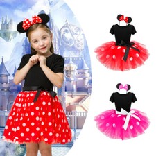 Mädchen Kinder Minnie Maus Prinzessin Tutu Kleid Kostüm Partykleid Festkleid Neu