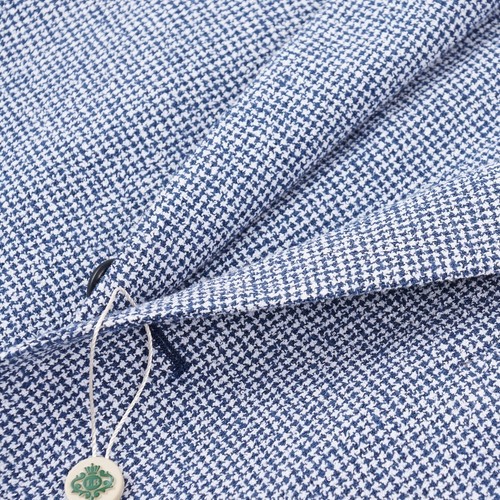 Luigi Borrelli Soft-Constructed Houndstooth Cotton-Linen Sport Coat 46R (Eu56) - Picture 5 of 11