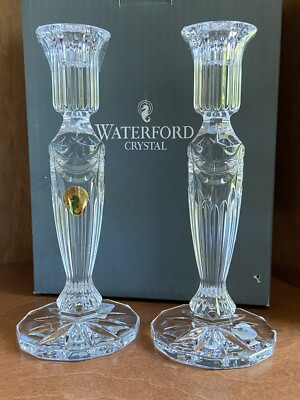 ウォーターフォード　キャンドルスティック　燭台　管mpr2 Brand New Waterford Crystal Pair of Prentiss Candlesticks Candle