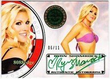 2012 BENCHWARMER VEGAS BABY AUTO: RYAN SHAMROCK #6/11 GREEN AUTOGRAPH ALICIA