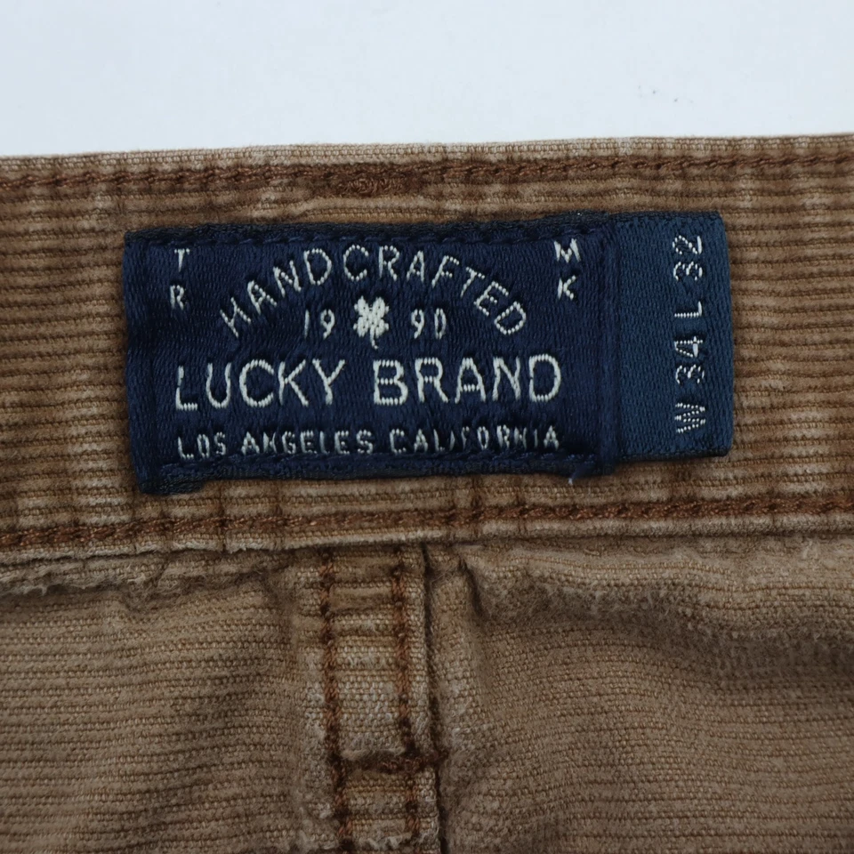 Pantalones Lucky Brand 221 Para Hombre 34x32 Original Recto Pana Marrón 100% Algodón Foto 4 de 4