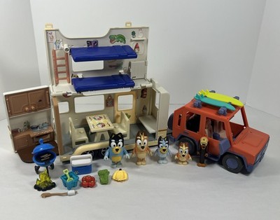 Disney Jr. BLUEY Jeep and Camper Playset w/ Figures & Camp Accessories ￼