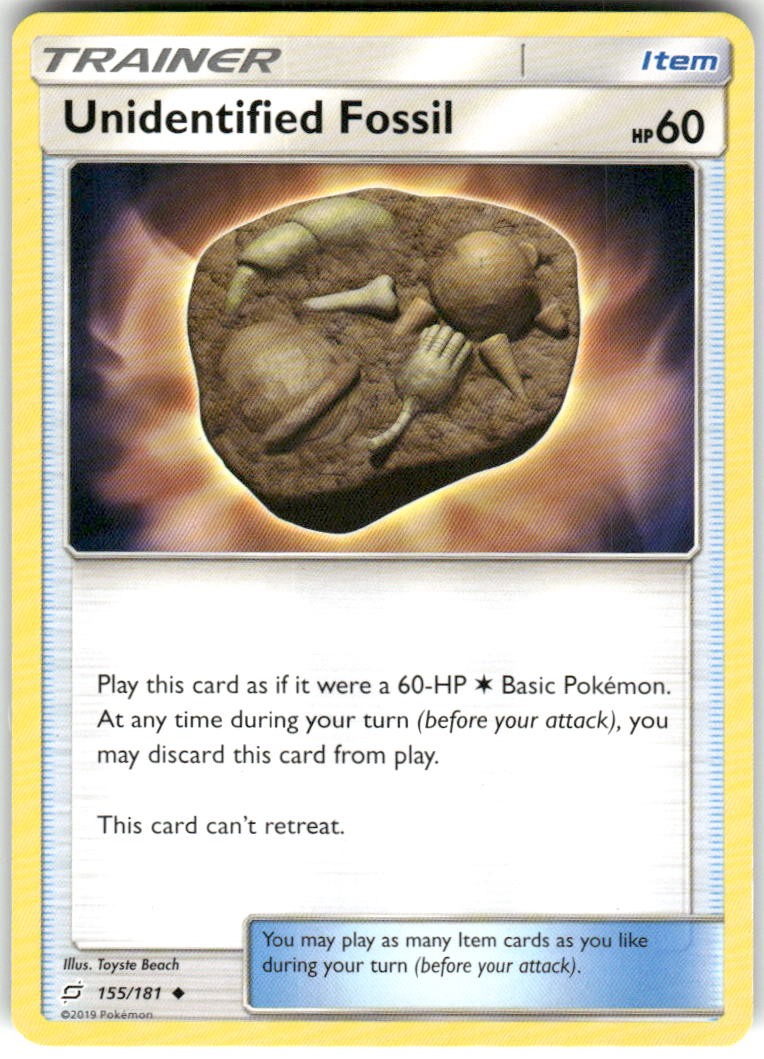UNIDENTIFIED FOSSIL 155/181 UNCOMMON TEAM UP POKEMON NM/M TOYSTE BEACH
