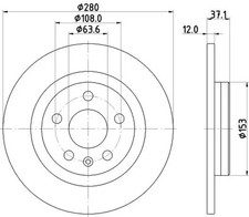 2x Bremsscheibe voll 8DD 355 133-411 HELLA für VOLVO XC40