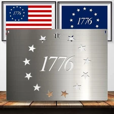 American Flag 201 Stainless Steel 50 Stars Stencil and 13 Stars 1776 Standard Te