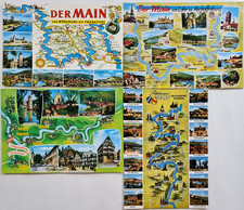 Postkarten Lot 4 x Landkarten Postcards Flüs...