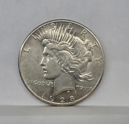 1928 P Uncirculated PEACE SILVER DOLLAR BU Key Date Coin