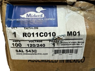 Midwest R011C010 Ringless Metered Temporary Power Box 100A 120/240V (OB)