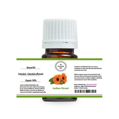 INDIAN STREET CALENDULA PURE THERAPEUTIC GRADE ESSENTIAL OIL 3ML TO 100ML