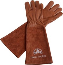 Leather Rose Pruning Gloves for Men & Women, Thorn Resistant Garden Gauntlet