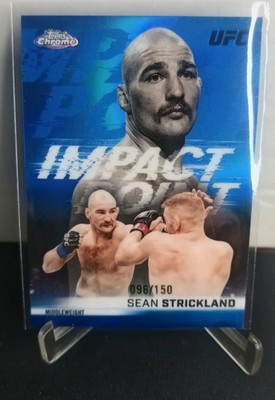 2026 TOPPS CHROME UFC SEAN STRICKLAND /150 IMPACT POINT BLUE REFRACTOR #IP-9 SP