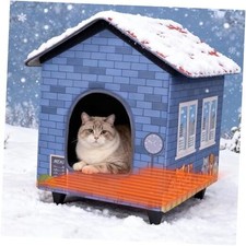 Weatherproof Heated Cat House for Outdoor,Elevated Base Heated Kitty House FZ01