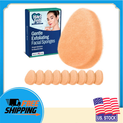 10 Pack Exfoliating Facial Sponges Gentle Cleansing Pads for Makeup Dirt