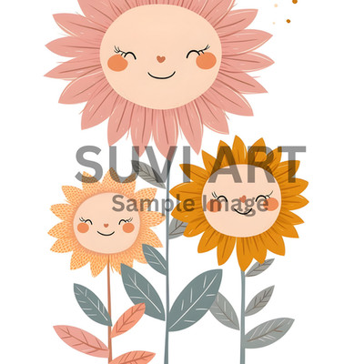 Digital Image Wall art Beautiful Smiling Sunflower for living and bed room A-56
