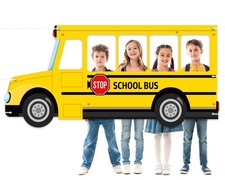 School Bus Photo Prop Selfie Frame Back to School Backdrop Party Decoration Firs