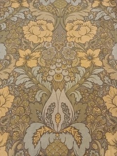 Vintage Curtains In William Morris Style Fabric In Green And Blue Colours