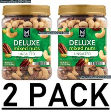 2 PACK - Member's Mark Unsalted Deluxe Mixed Nuts 34 oz. Total 68 oz. Kosher