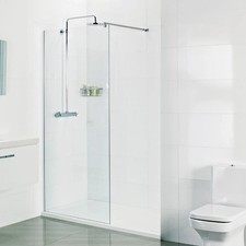 Roman 1200mm Walk In Wetroom Shower Panel inc Brace Bar Clear Glass Modern Style