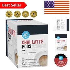 Single-Serve Chai Latte Pods - Enjoy Delectable Flavor, 24 Count - K-Cup Ready