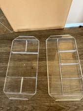 Set of 2 Organizing Trays with Handles clear acrylic plastic