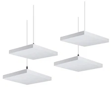 Acoustic Ceiling Panels - 12 X 12 X 1.2 Inches 4 Pcs Coated Fiberglass Hangin...