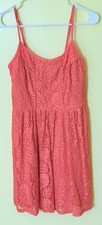 PINKY Women's Sleeveless Lace Lined Short Pull Over Sundress ORANGE Size M