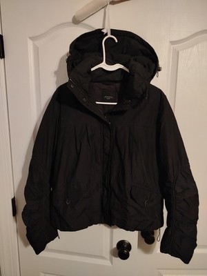 Max Mara Weekend Designed in Italy Coat Womens L Black String Bottom High Neck