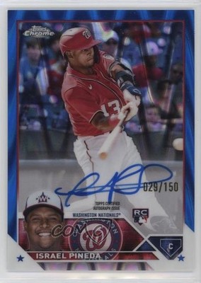 2023 Chrome Update Blue RayWave Refractor /150 Israel Pineda Rookie Auto RC 1n8a