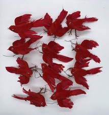 5" Artificial Red Cardinal Birds Xmas Floral Crafts Realistic Feathers Qty 11