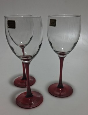   Luminarc Wine Glass Ruby Red Stem x3   8 