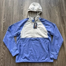 RLX Ralph Lauren Jacket Men's Small Performance Golf Half-Zip Hoodie Blue Gray
