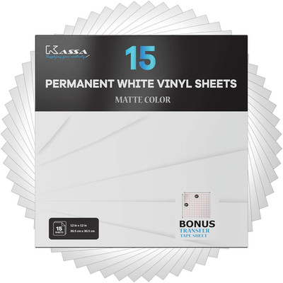 Weiße Vinyl Blätter permanent selbstklebend 12''x12'' für Werbetechnik Aufkleber Handwerk