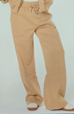 Pants Tan Wide Leg Fleece Sweat Pants Pockets Soft Men's Large By Spalding