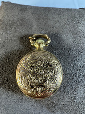 Vintage Arnex Scroll Design Gold Tone Pocket Watch