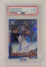GEORGE VALERA 2022 Bowman 1st Chrome SAPPHIRE BLUE Auto 💎PSA 10💎Guardians RC📈