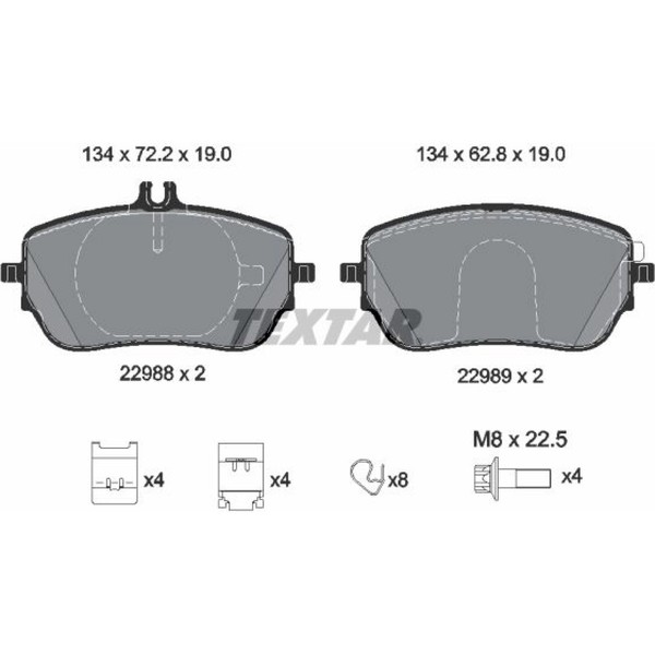 Textar 2298801 Bremsbelagsatz FüR Mercedes Benz A Klasse CLA B GLA W177 V177-image