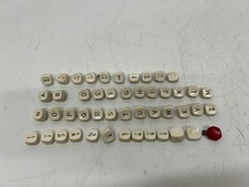 Set 48 Vtg Salvaged Royal Safari White Plastic Typewriter Keys Letters Numbers thumbnail