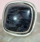 Vintage Sterling Silver Paua Shell Adjustable Ring Hallmarked 925