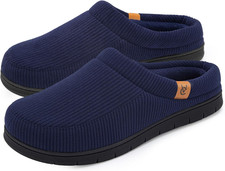 Men'S Moccasin Slippers Comfy Soft Durable Slip-On Indoor Memory Foam House