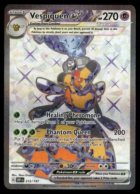 Vespiquen ex - 212/197 SV03: Obsidian Flames LP-NM Pokemon TCG