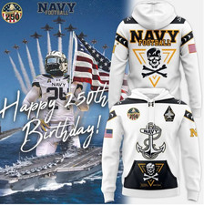Mens Navy Midshipmen 2024 Rivalry Shield Hoodie 3D Gift For Valentine