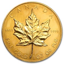 1987 Canada 1 oz Gold Maple Leaf BU 5396.29 per troy oz