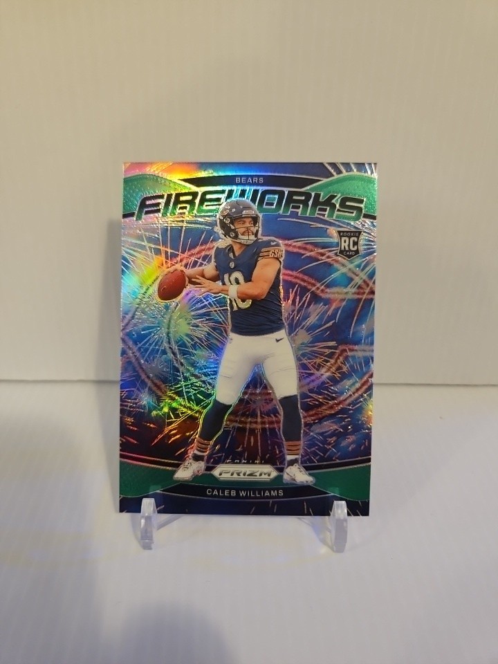 2024 Panini Prizm - Fireworks Caleb Williams #25 Green Prizm (RC)