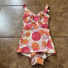 Vintage 1940s/1950s Pin-up Swimsuit Floral Deadstock NWT Marilyn Sz 34
