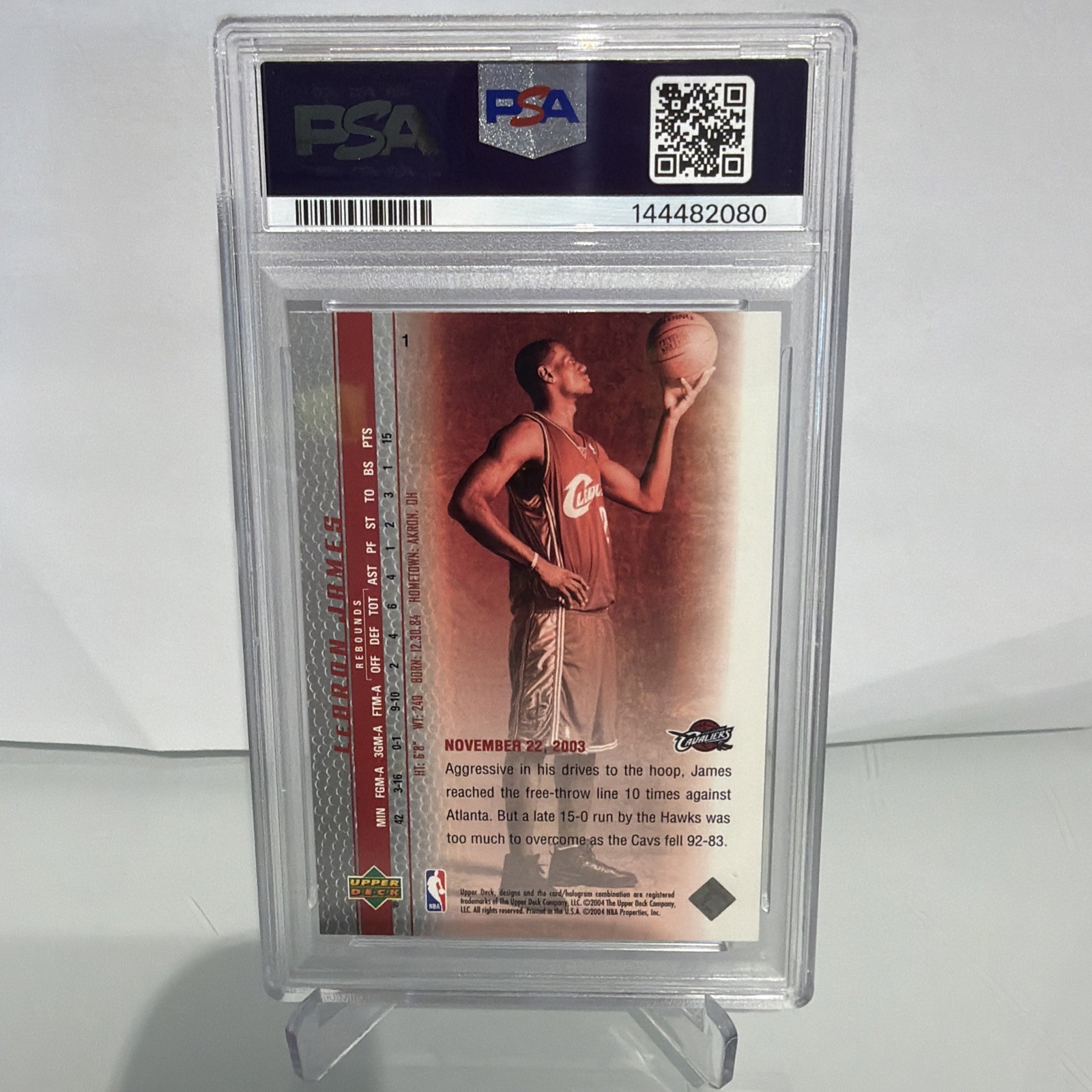 Rookie RC 2003 Upper Deck Lebron James Phenomenal Beginnings #1 PSA 9 LAKER CAVS view 2