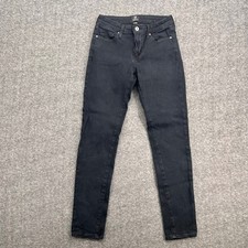 Just Black Womens Skinny Jeans Faded Black Size 26 Made in USA Stretch Denim