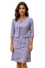 La Bos jacket dress tag 18 (C40)/sheer layered shell, full lining/1/2 back zip